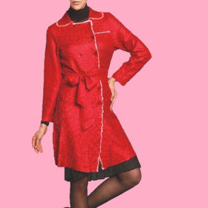 Lightweight Satin Crinkle Dress COAT Sash Tie BELT